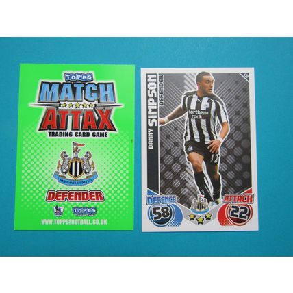 U30. Danny Simpson - Newcastle Utd - Match Attax 2010/11 Football Card EF1