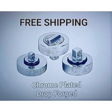 3 Pc Ratchet 1/4" 3/8" 1/2" Drive Thumb Wheel No-slip Knurled Grip, Chrome plate