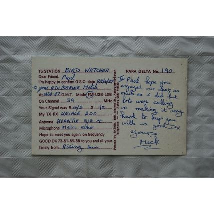 1987 QSL Card Phoenix DX Club Birmingham ref.1