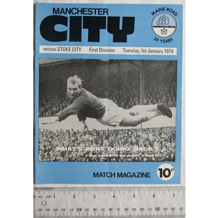 1974 programme Manchester City v. Stoke City, 1/1