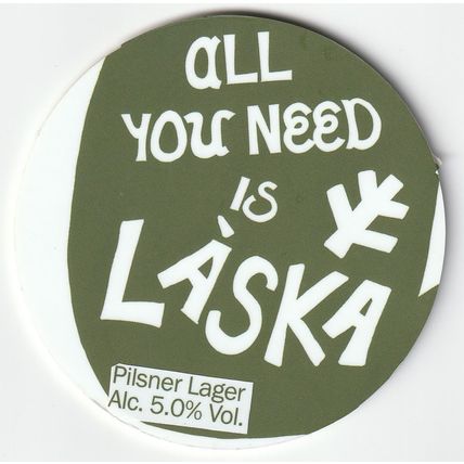 UNUSED KEG CLIP FRONT - ST MARS OF THE DESERT BREWERY - LASKA PILSNER LAGER