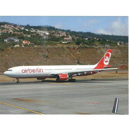 AIRBUS A330 AIRCRAFT AIR BERLIN AT MADEIRA FUNCHAL AIRPORT CARD NO W 139