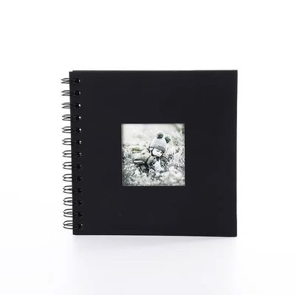 Woodside Home Living Spiral Bound Scrap Book Style Photo Album 17cm x 17cm - Bla