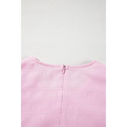 Bonbon Textured Bubble Sleeve High Waist Mini Dress