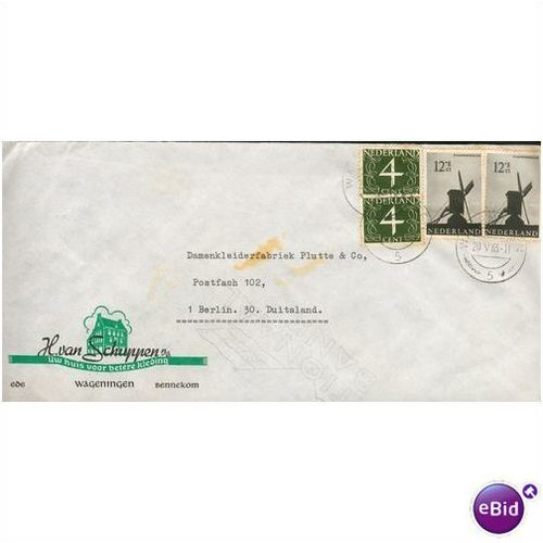Netherlands 1963 - SG 639 x 2 - SG 950 x 2 - commercial cover 12