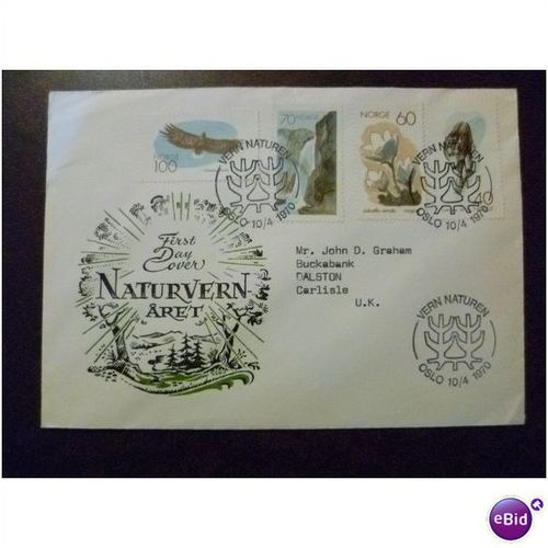 Norway 1970 Nature Conservation Year First Day Cover FDC special FDI wolf eagle