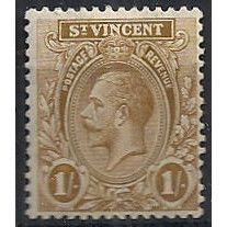 St Vincent 1921 SG138 1/- Bistre-Brown Mounted Mint ...