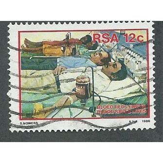ZAF 1986 12c 'BLOOD DONOR CAMPAIGN' FINE USED (EBID 44-689)