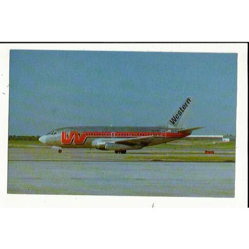 Aviation WESTERN AIRLINES BOEING 737-2J8 Postcard by Mary Jayne (MJ580)