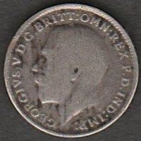 Coins. Pre-Decimal 1914 George V. Silver Three Penny Coin