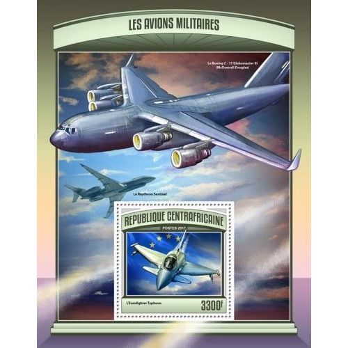 CENTRAL AFRICA 2017 SHEET MNH MILITARY PLANES COMBAT AIRCRAFT WAR AVIONS 1A