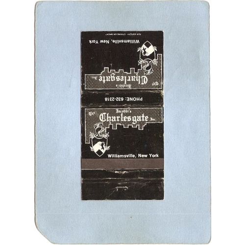 New York Williamsville Matchcover Jacobbi's The Charlesgate Inc Restaurant~2433