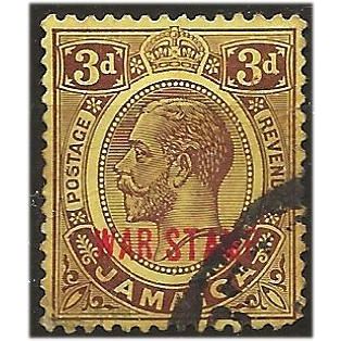 Jamaica 1919 SG77 3d Purple/Yellow WAR STAMP Fine Used .. ..