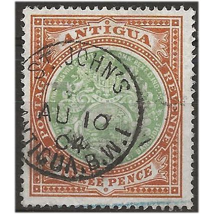 Antigua 1903 SG35 3d Grey-Green & Orange Fine Used . .. .
