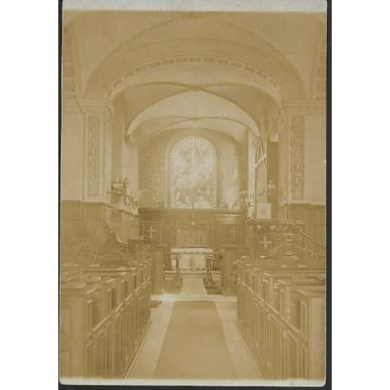 Euston, Suffolk - Church interior (St Genevieve) - old RP postcard