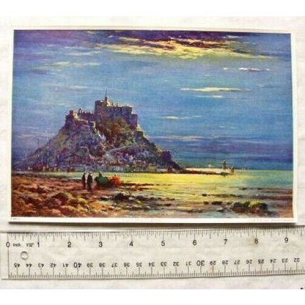Vintage illustration: Mont Orgueil, Jersey