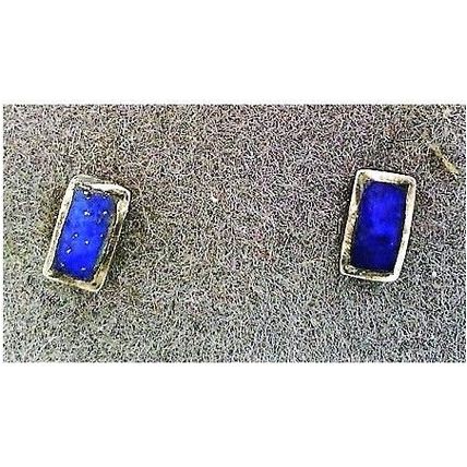 Lapis Sterling Silver Gemstone Stud Earrings