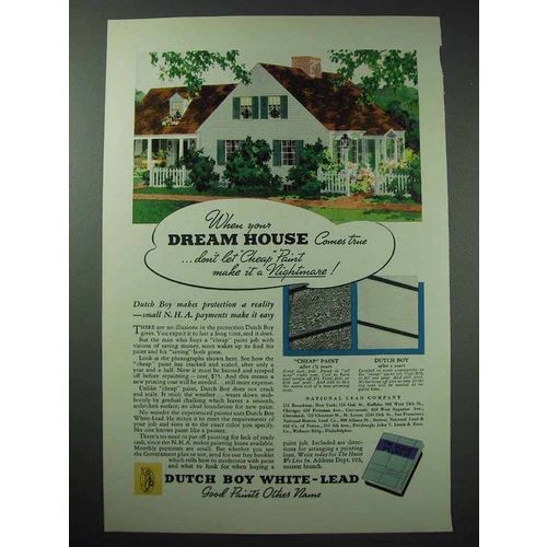 1935 Dutch Boy White-Lead Paint Ad - Your Dream House