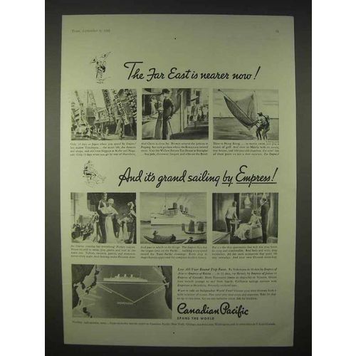 1935 Canadian Pacific Cruise Ad - Far East is Nearer