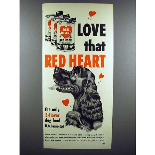 1952 Red Heart Dog Food Ad - Cocker Spaniel