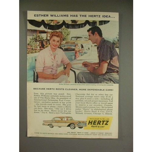 1958 Hertz Rent a Car Ad w/ Esther Williams