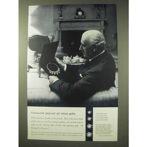 1958 De Beers Diamond Ad - Treasured Beyond All
