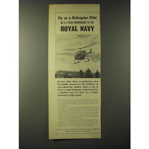 1960 Britain's Royal Navy Ad - Fly as a Helicopter pilot on a 5-year commission