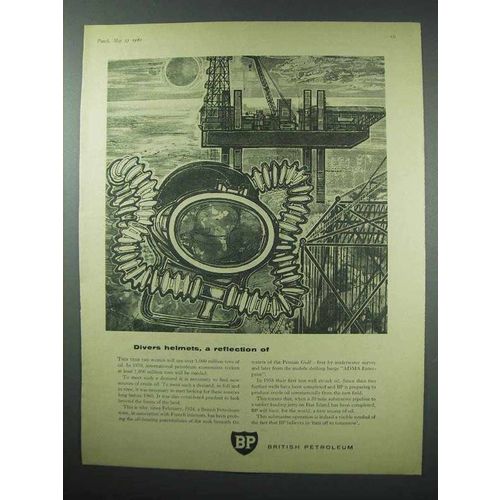 1960 British Petroleum Ad - Divers Helmets