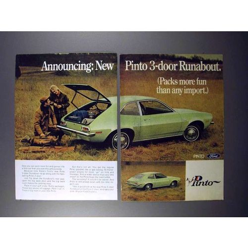 1971 Ford 3-Door Runabout Pinto Car Ad!