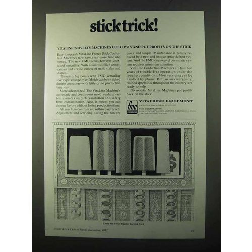 1971 FMC VitaLine Frozen Stick Confection Machine Ad