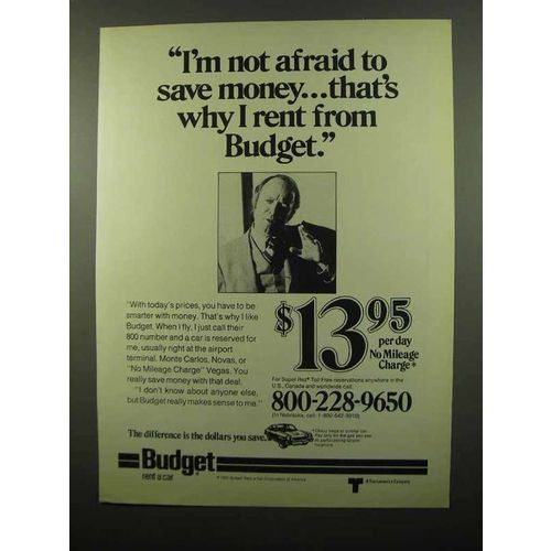 1975 Budget Rent-a-Car Ad - Not Afraid to Save Money