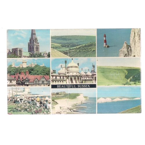 multiview, SUSSEX used vintage postcard 1978 postmark =