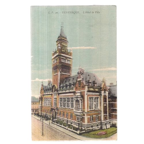 HOTEL DE VILLE, DUNKERQUE, FRANCE used vintage postcard 1927 #