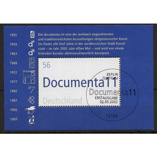 GER 2002 '11TH DOCUMENT MODERN ART' M/S FINE USED (EBID60-793XL)