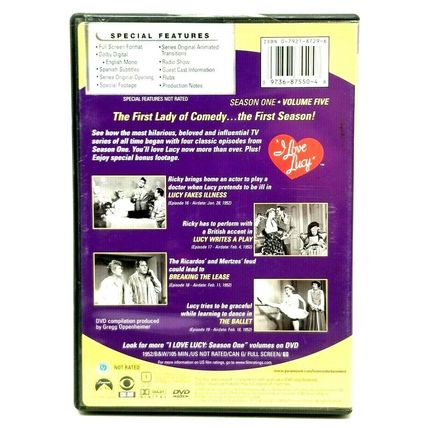 I Love Lucy - Season 1: Vol. #2, #5, & #8 (DVD, 2003) (3 Disc) (L22)