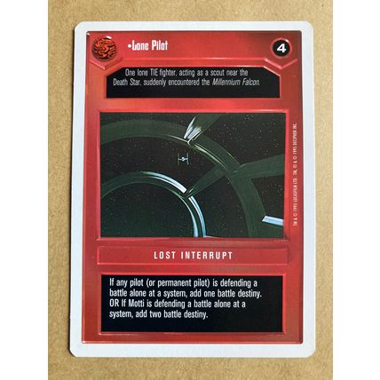 Star Wars CCG: Premiere Unlimited # Lone Pilot (A) dark 1995 decipher