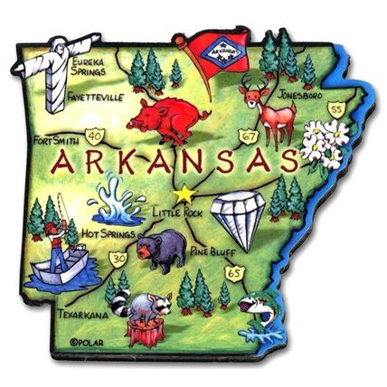 Arkansas The Diamond State Artwood Jumbo Fridge Magnet