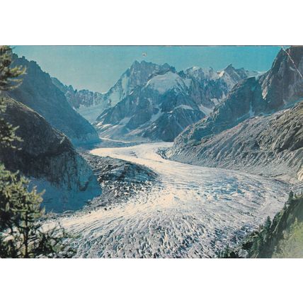 Chamonix Mont Blanc Montenvers Mer de Glace France Postcard unused corner crease