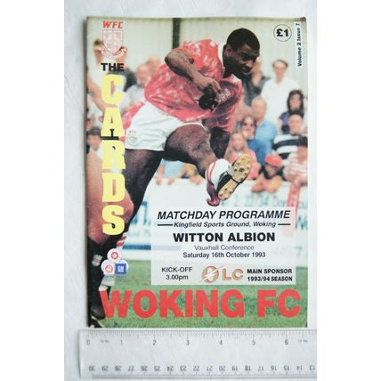 1993 programme Woking FC v. Witton Albion