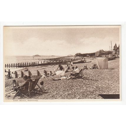 East Beach Worthing Postcard West Sussex