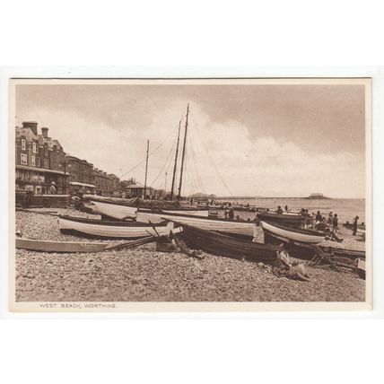 West Beach Worthing Postcard West Sussex W41