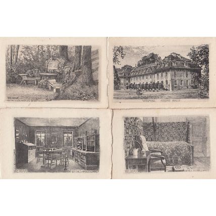 Weimar Goethe's Sterbezimmer Death Room German Poet 4x Old Postcard s