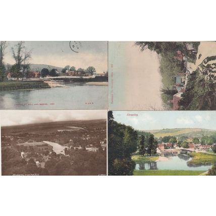 Streatley Hills & Bridge 4x Berkshire Antique Postcard s