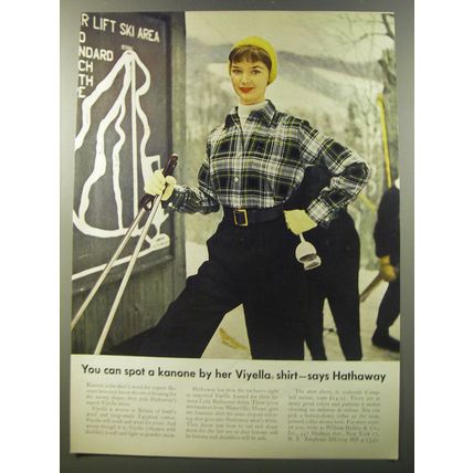 1953 Hathaway Viyella Shirt Ad - You can spot a kanone by her Viyella shirt