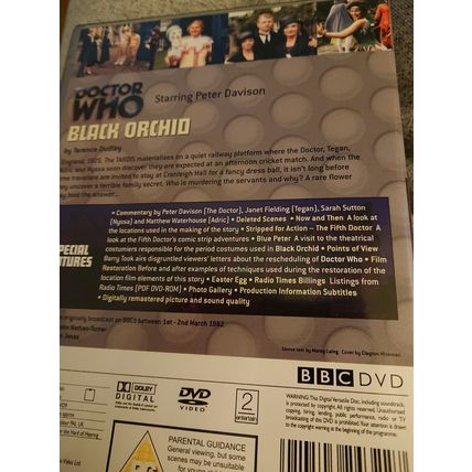 Doctor Dr Who BLACK ORCHID DVD Peter Davison +extras SEASON 19 TARDIS fifth Dr