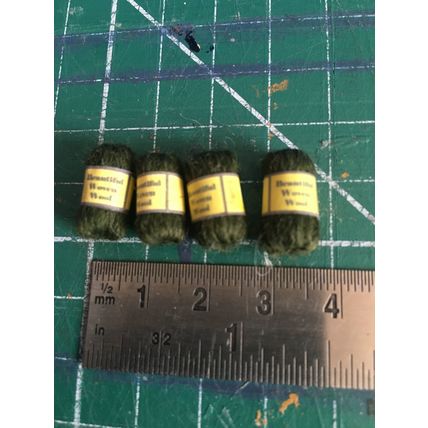 4 Balls of Dark Brown Wool 1:12th Dolls House Miniature