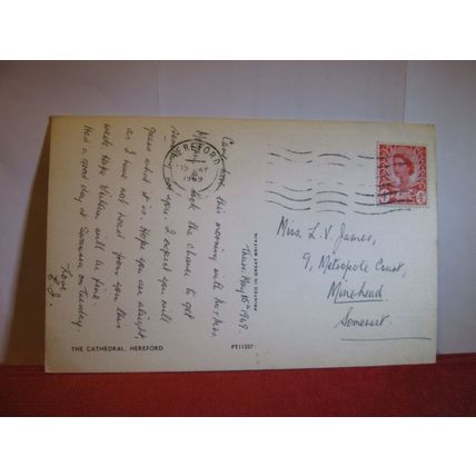 HEREFORD CATHEDRAL, used postcard PT11207 1969 pm =