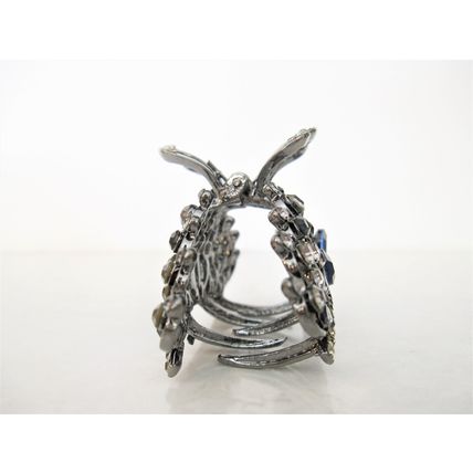 Medium blue or smoke gray crystal metal hair claw clip bridal clip