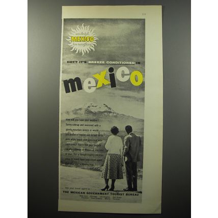 1955 Mexico Tourism Ad - Hot? It's Breeze Conditioned in Mexico