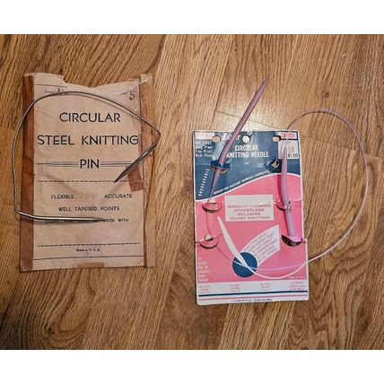 VINTAGE KNITTING AND CROCHETING STRAIGHT NEEDLES & CIRCULAR STEEL KNITTING PIN